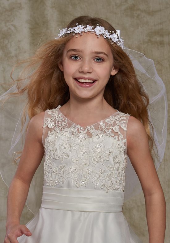 White applique Sleeveless Tutu Elegant princess dress, flower girl dresses, FG0119