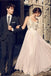 A-line Floor-length Appliques Long Tulle Prom Dresses, PD0658