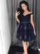 New Arrival Off-shoulder Lace Skirt Beading Short Homecoming Dresses, HD0480