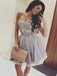 Sweetheart Embroidery Top Sleeveless Tulle Skirt Short Homecoming Dresses, HD0455