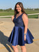 Newest V-neck Sleeveless Lace Appliques Beading Short Homecoming Dresses, HD0461