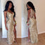 New Arrival Floor-length Spaghetti Strap Sexy V-neck sequins high split prom dresses,  PD0535