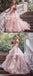 Popular Sweetheart Sleeveless Pink Organza Appliques Wedding Dresses, WD0393