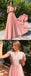 A-line Floor-length Backless Beading Long Prom Dresses, PD0674