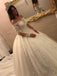 Lace Off-the-Shoulder Long Sleeves Bridal Gowns Wedding Dresses With Train, WD0392