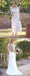 See-though Lace Half Sleeves Open-back Wedding Dresses With Train, WD0452