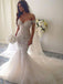 Newest Mermaid Off-the-shoulder Lace Backless Wedding Dresses With Train, WD0404