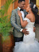 Mermaid Popular Off-shoulder Lace Up Back Wedding Dresses With Train, WD0409