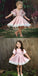 Newest Round Neck Short Sleeves Lace Pink Flower Girl Dresses, FG0130