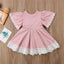 Newest Round Neck Short Sleeves Lace Pink Flower Girl Dresses, FG0130