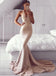 Mermaid V-neck Sleeveless Long Backless Prom Dress With Train, PD0621