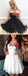 A-line Strapless Short Lace Homecoming Dresses With Red Flowers Appliques, HD0353
