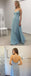 Beading Spaghetti Straps A-Line Long Chiffon Prom Dress, PD0607