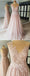 A-line Round Neck Sleeveless Lace Appliques Beading Long Tulle Prom Dresses, PD0562
