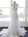 A-line Spaghetti Strap White Lace Chiffon Backless Wedding Bridal Dresses, WD0417