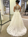 Cheap Ivory Long Lace A-line Modest Beach Wedding Dresses With Belt, WD0424