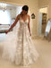 Hot Selling Lace Appliques Beach V-neck Backless Wedding Dress, WD0427