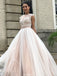 Long Beaded Tulle Ball Gowns, Lace Appliques Open Back Wedding Dresses, WD0428