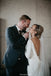 Simple Elegant Long Sleeves Backless Wedding Dresses With Train, WD0438