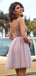 Sparkly V-neck A-line Tulle Homecoming Dresses Online, HD0708