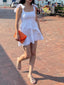 Elegant Square Neck A-line White Short Homecoming Dresses Online, HD0747