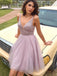 Sparkly V-neck A-line Tulle Homecoming Dresses Online, HD0708