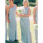 Simple Spaghetti Strap Column Side Slit Satin Bridesmaid Dresses Online, BG786