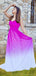 Elegant Chiffon A-line Fuchsia Spaghetti Straps Bridesmaid Dresses Online, BG410