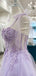 Elegant Spaghetti Straps A-line Tulle Lilac Short Homecoming Dresses Online, HD0760