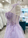 Elegant Spaghetti Straps A-line Tulle Lilac Short Homecoming Dresses Online, HD0760