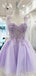 Elegant Spaghetti Straps A-line Tulle Lilac Short Homecoming Dresses Online, HD0760