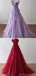 Elegant Sweetheart Tulle A-line Long Burgundy Evening Prom Dress Online, OL085