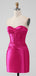 Elegant Sweetheart Mermaid Short Azalea Satin Homecoming Dresses Online, HD0735