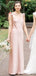 Elegant Spaghetti Straps Column Satin Pearl Pink Bridesmaid Dresses Online, BG789