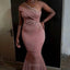 Elegant One Shoulder Mermaid Applique Blush Jersey Bridesmaid Dresses Online, BG493