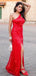 Sparkly One Shoulder A-line Side Slit Sequins Long Bridesmaid Dresses, BG413