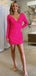 Sparkly V-neck Long Sleeves Sequins Short Homecoming Dresses Online, HD0783