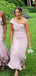 Elegant Mermaid One Shoulder Jersey Long Bridesmaid Dresses Online, BG778