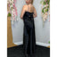 Elegant Spaghetti Straps Mermaid Satin Black Bridesmaid Dresses Online, BG783