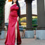 Elegant One Shoulder Mermaid Side Slit Red Satin Bridesmaid Dresses Online, BG465