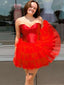 Elegant Sweetheart A-line Tulle Red Short Homecoming Dresses Online, HD0750