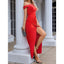 Elegant One Shoulder Mermaid Side Slit Satin Red Bridesmaid Dresses Online, BG782