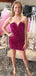 Sparkly Mermaid V-neck Sleeveless Sequins Short Homecoming Dresses Online, HD0762