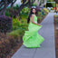 Elegant V-neck Sleeveless A-line Lime Green Bridesmaid Dresses Online, BG466