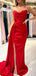 Elegant Satin V-neck Side Slit Mermaid Long Bridesmaid Dresses with Trailing, BG627