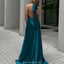 Simple Halter Mermaid Backless Side Slit Jade Bridesmaid Dresses, BG528