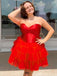 Elegant Sweetheart A-line Tulle Red Short Homecoming Dresses Online, HD0750