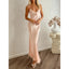 Elegant Spaghetti Straps Mermaid V-neck Long Satin Bridesmaid Dresses Online, BG798