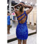 Sparkly One Shoulder Mermaid Sequins Royal Blue Short Homecoming Dresses Online, HD0675