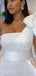 Elegant One Shoulder Mermaid Satin White Long Prom Dress Online, OL269